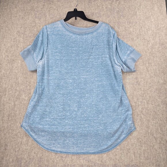 Jane & Delancey Womens Blue Short Sleeve Knit Top Size 2X With Button Detail - Picture 1 of 5